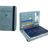 Premium Travel Passport Holder & Document Organizer Wallet – Slim Faux Leather Case with SIM & Pen Slots