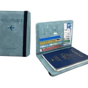 Premium Travel Passport Holder & Document Organizer Wallet – Slim Faux Leather Case with SIM & Pen Slots