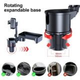 3-in-1 Ultimate Car Organizer: Cup Holder Expander, 360° Dining Tray & Phone Mount