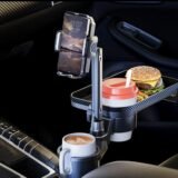 3-in-1 Ultimate Car Organizer: Cup Holder Expander, 360° Dining Tray & Phone Mount