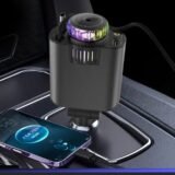 5-in-1 Retractable Fast Car Charger with Aromatherapy & Starry Projector