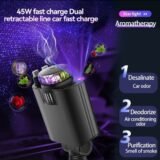 5-in-1 Retractable Fast Car Charger with Aromatherapy & Starry Projector