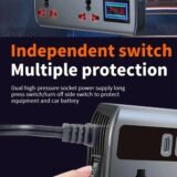 200W Ultimate Car Power Inverter – 9-Port Fast Charging Station (12V/24V)