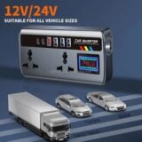200W Ultimate Car Power Inverter – 9-Port Fast Charging Station (12V/24V)