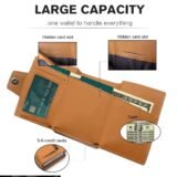 Smart Pop-Up RFID Leather Wallet with Zipper Coin Pocket