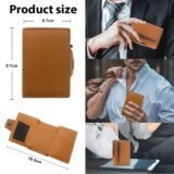 Smart Pop-Up RFID Leather Wallet with Zipper Coin Pocket