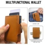 Smart Pop-Up RFID Leather Wallet with Zipper Coin Pocket