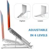 Premium Aluminum Laptop Stand with Detachable Cooling Fan (6-Level Adjustable)