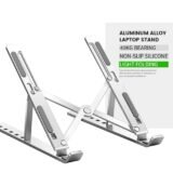 Premium Aluminum Laptop Stand with Detachable Cooling Fan (6-Level Adjustable)