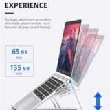 Premium Aluminum Laptop Stand with Detachable Cooling Fan (6-Level Adjustable)