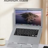 Premium 360° Rotating Aluminum Laptop Stand with Dual Cooling Fans – Adjustable & Ergonomic