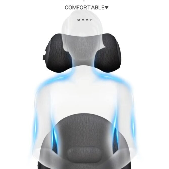 Premium 4D Memory Foam Car Massage Pillow Set – Neck & Lumbar Support