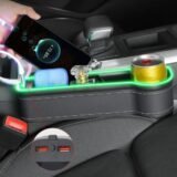 Premium LED Car Seat Gap Organizer – Dual USB Charging, Cup Holder & Ambient Lighting