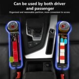 Premium LED Car Seat Gap Organizer – Dual USB Charging, Cup Holder & Ambient Lighting